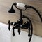 Kingston Brass AE19T0 3-3/8 Inch Wall Mount Tub Faucet with Hand Shower, Matte Black AE19T0 - alternate 4